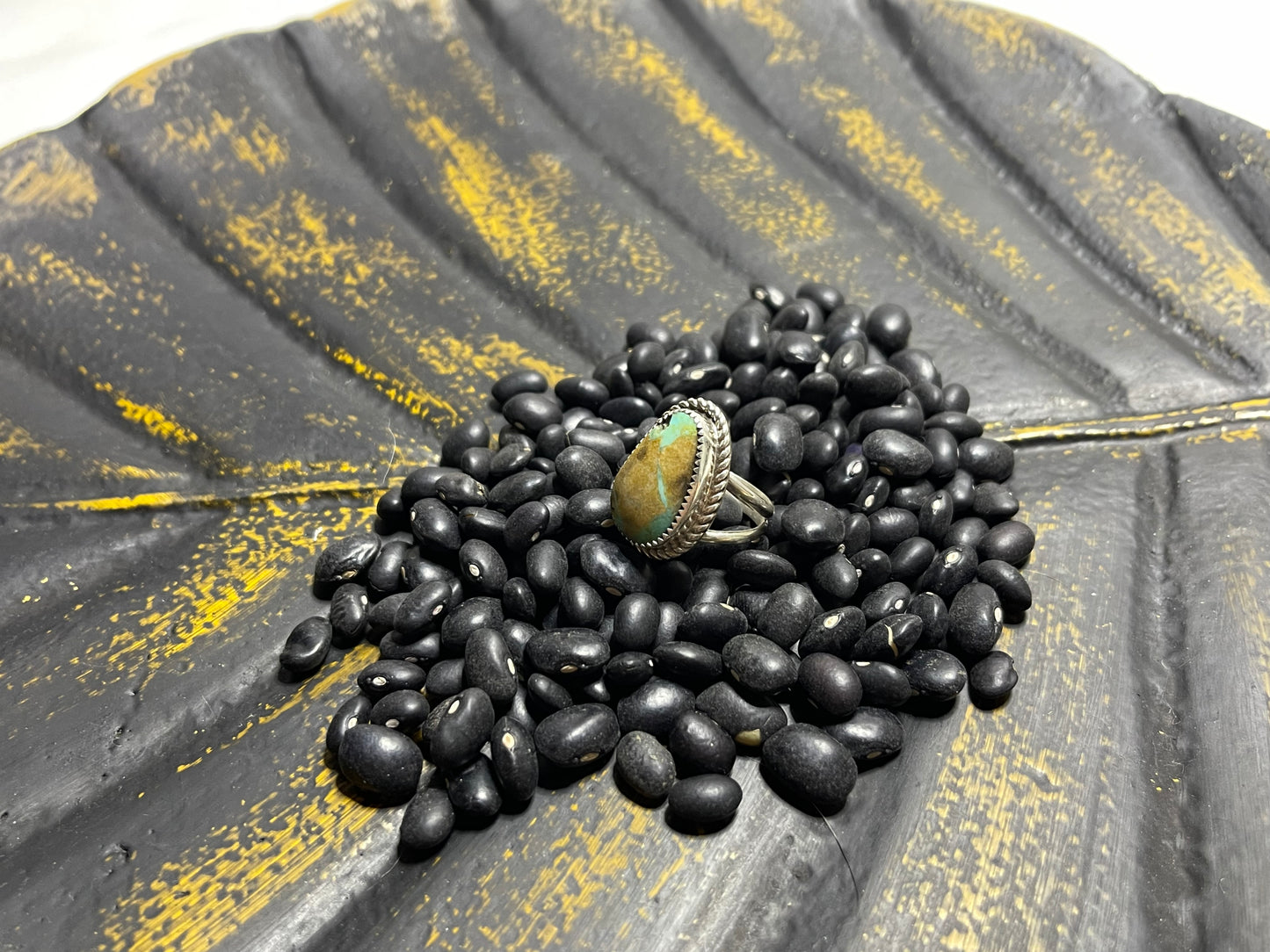 Single stone Green Turquoise Ring