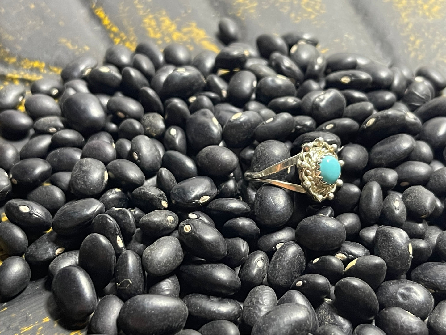 Circle turquoise Ring with Halo Embellishments