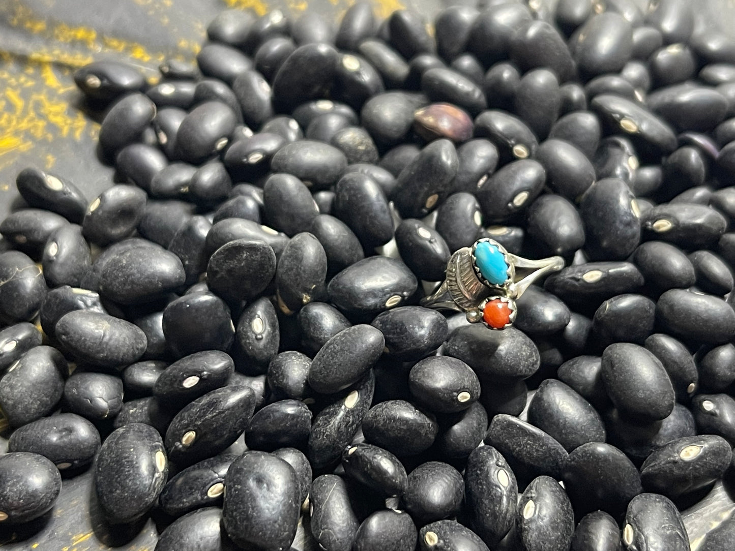 Turquoise & Coral Ring