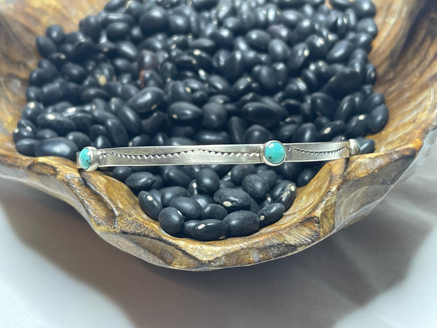 5 Stone Stacker bracelet with blue Turquoise