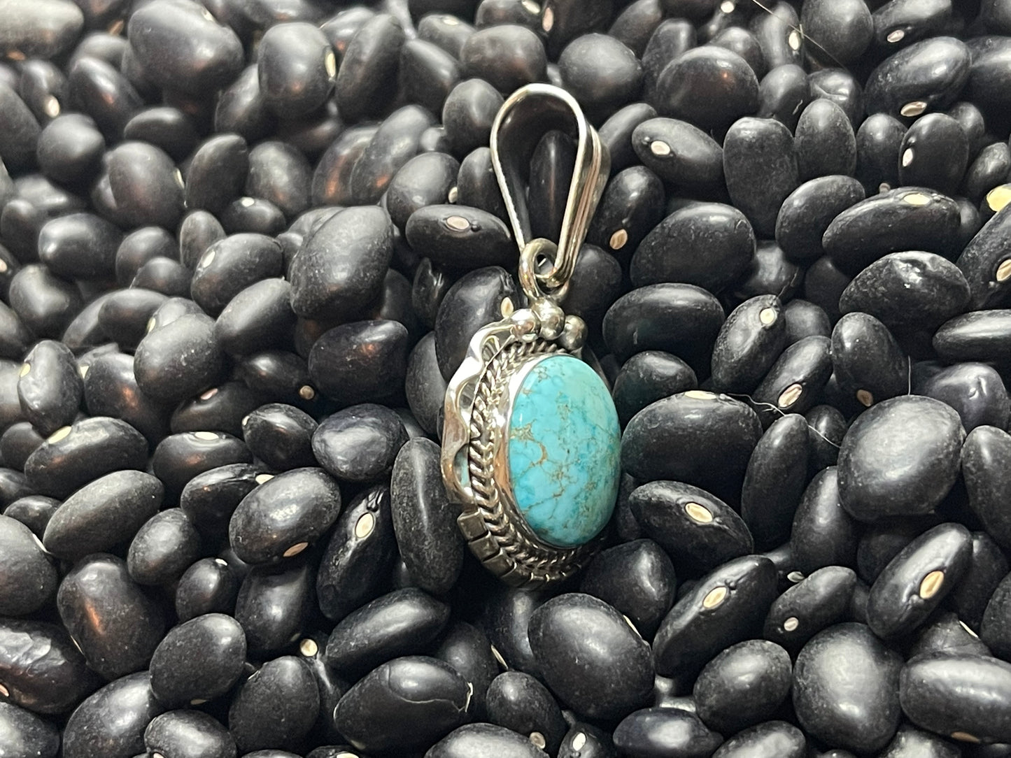Turquoise Pendant with Brown Matrix
