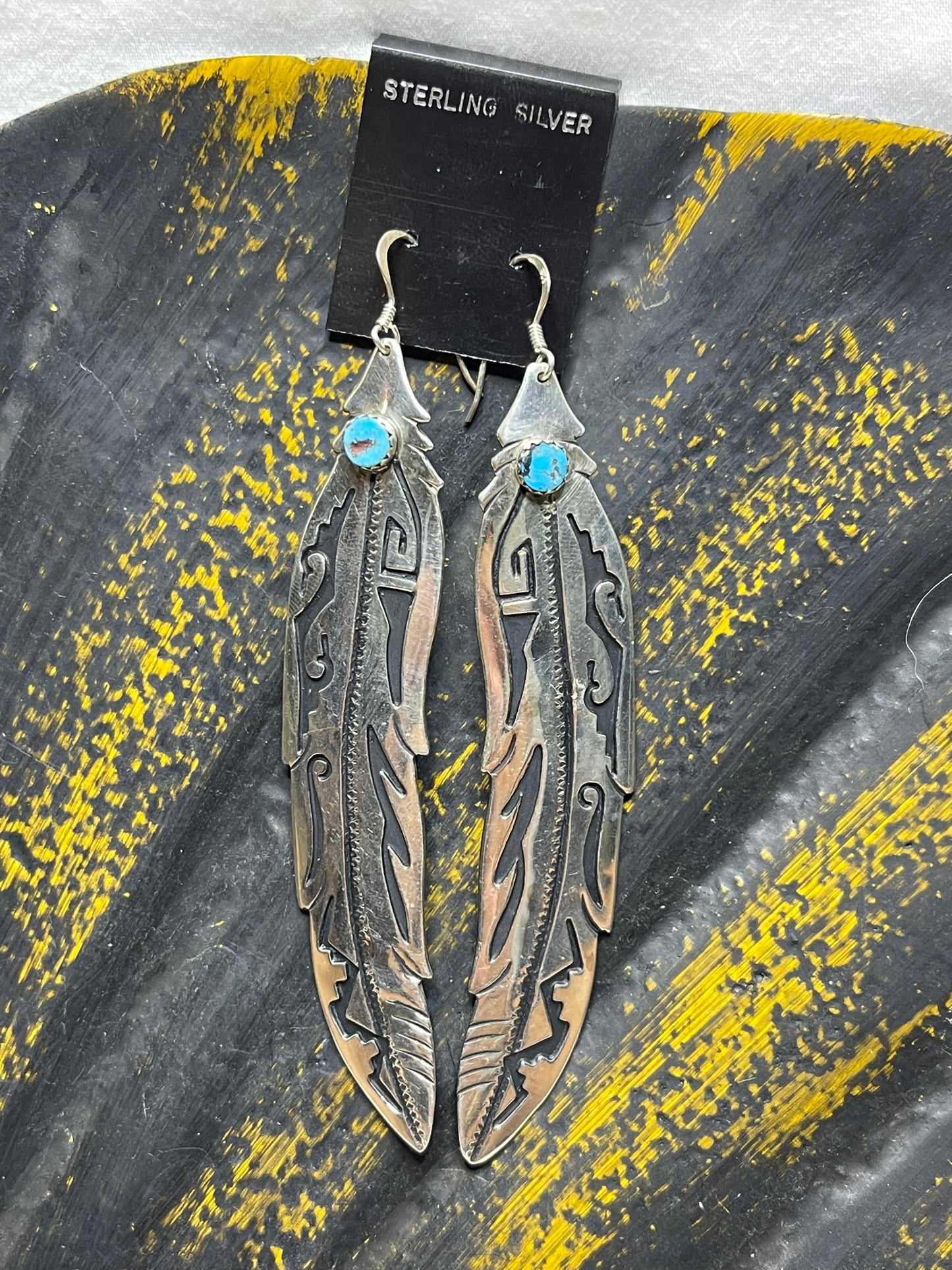 Large Sterling Silver Feather Earrings
