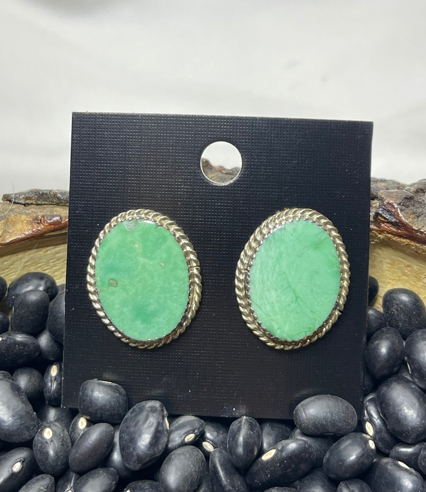 Oval Turquoise Stud Earrings
