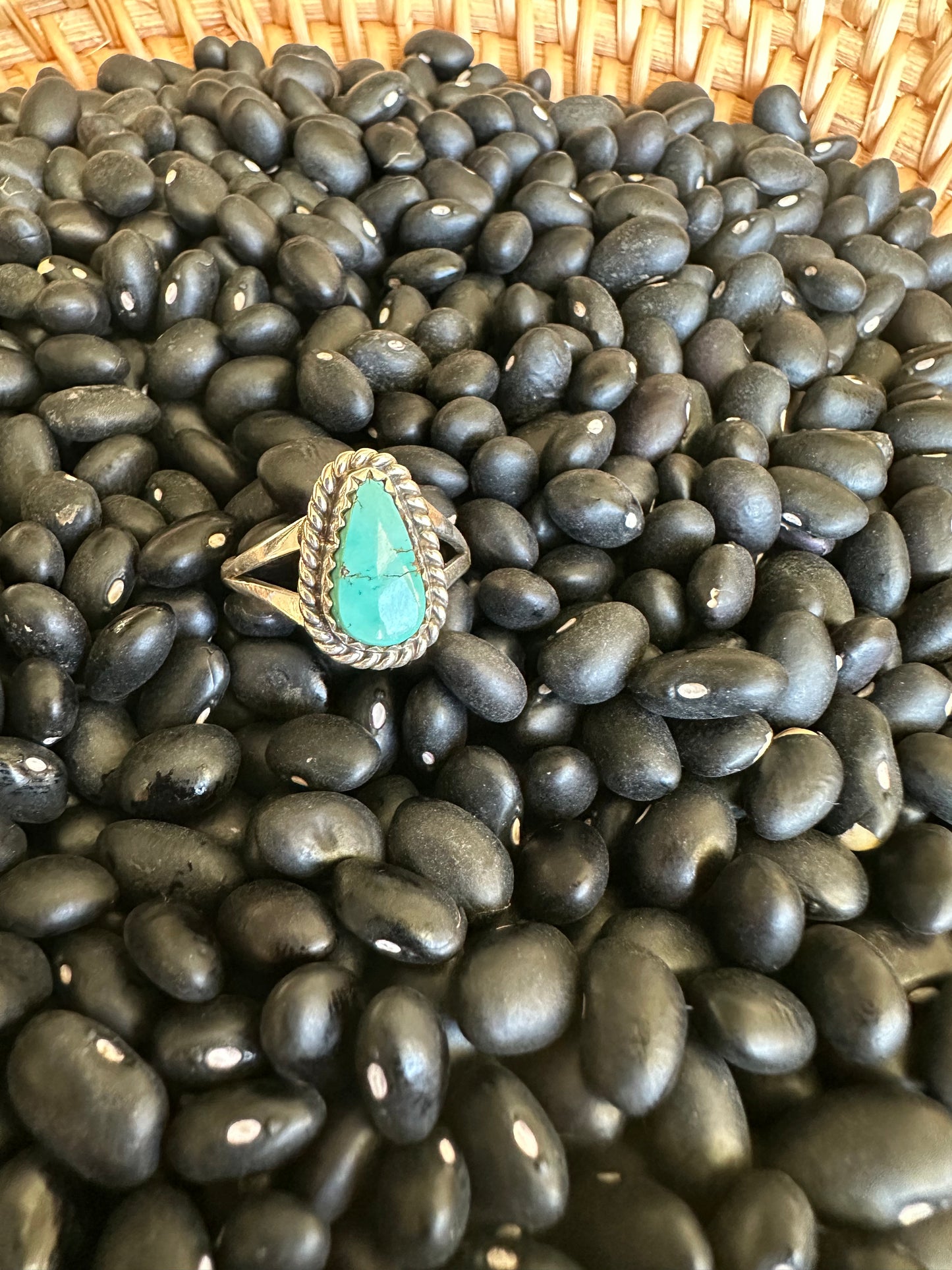 Single Stone Turquoise and Sterling Silver Ring