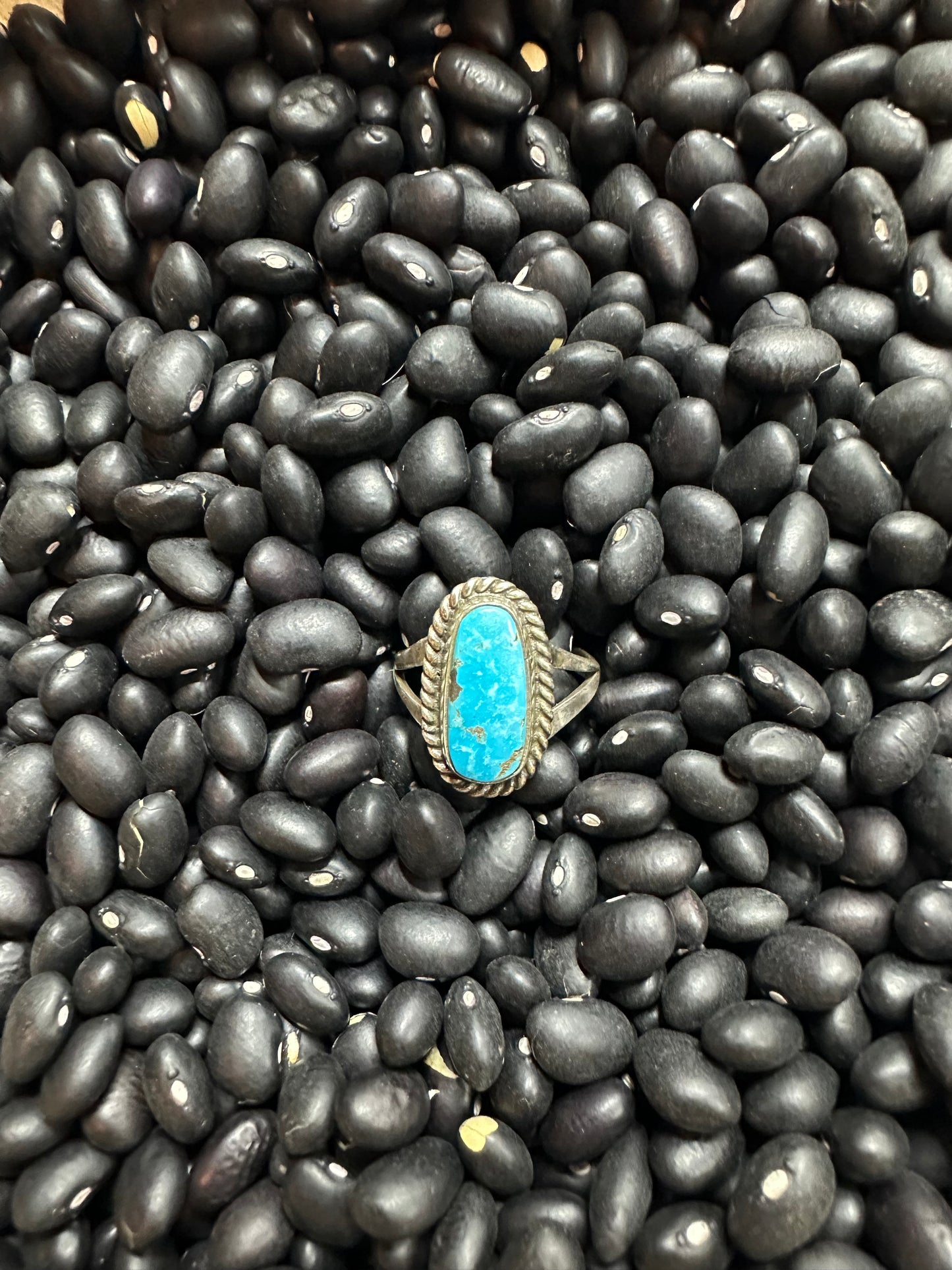 Single Stone Turquoise and Sterling Silver Ring