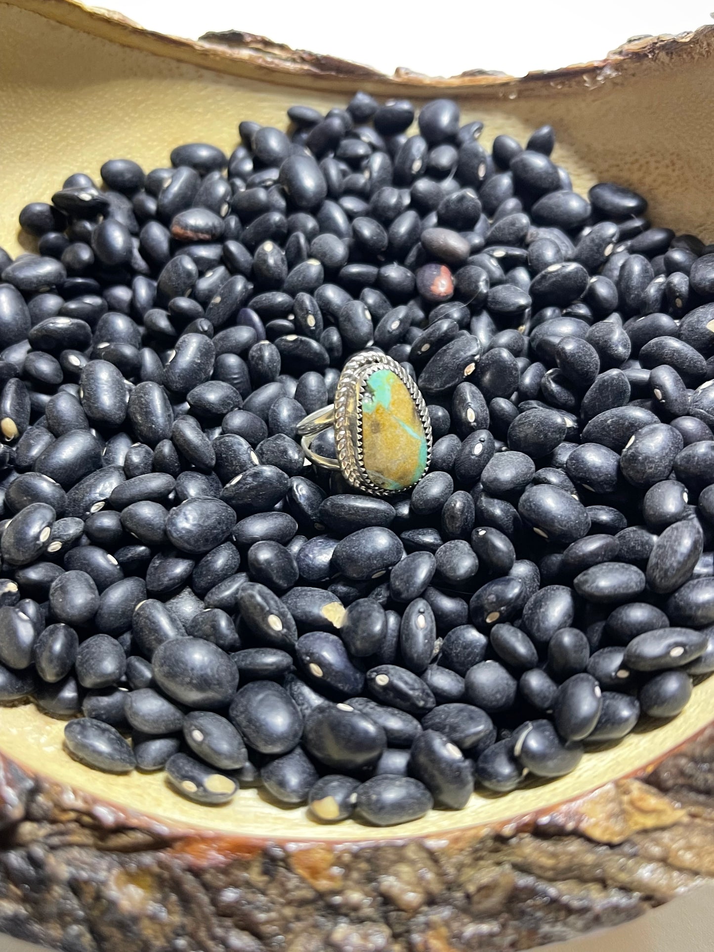 Single stone Green Turquoise Ring