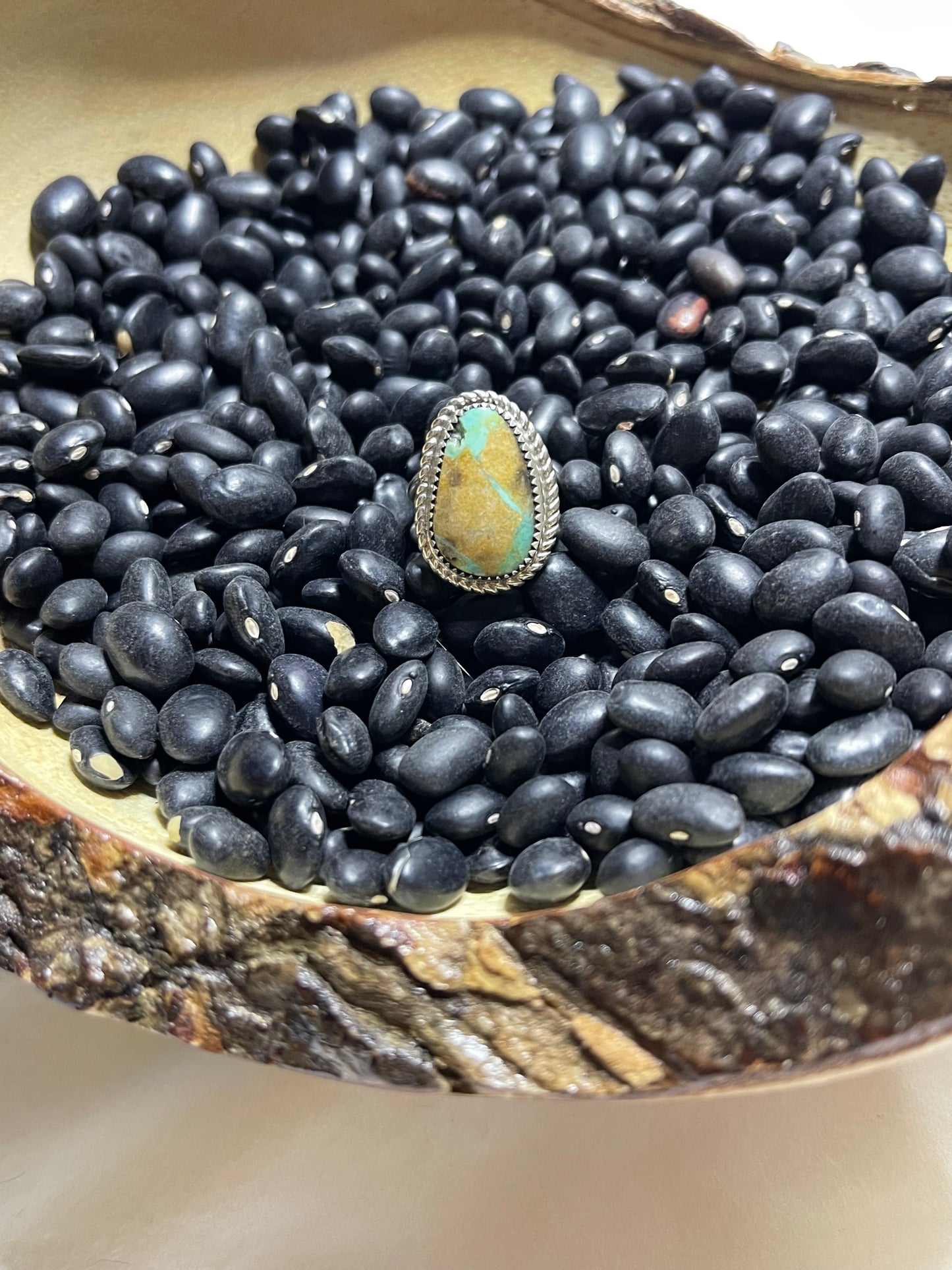 Single stone Green Turquoise Ring