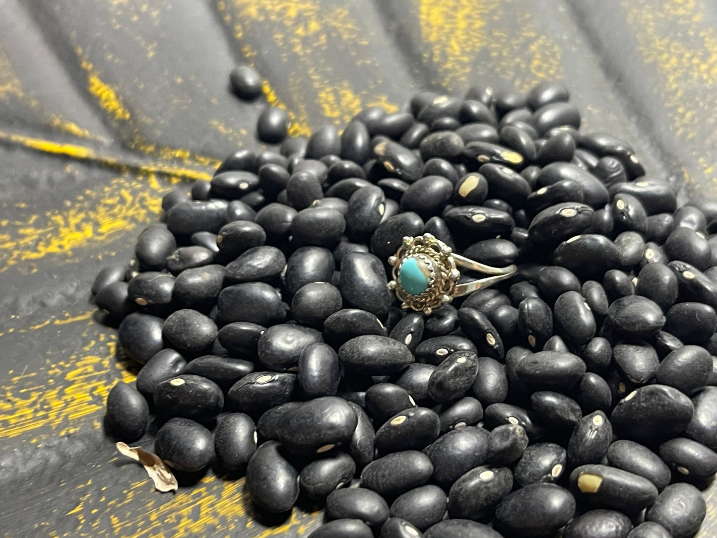 Circle turquoise Ring with Halo Embellishments