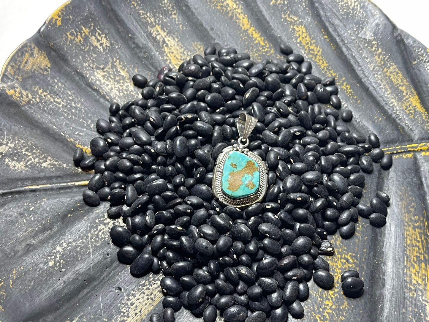 Turquoise Pendant with Brown Matrix