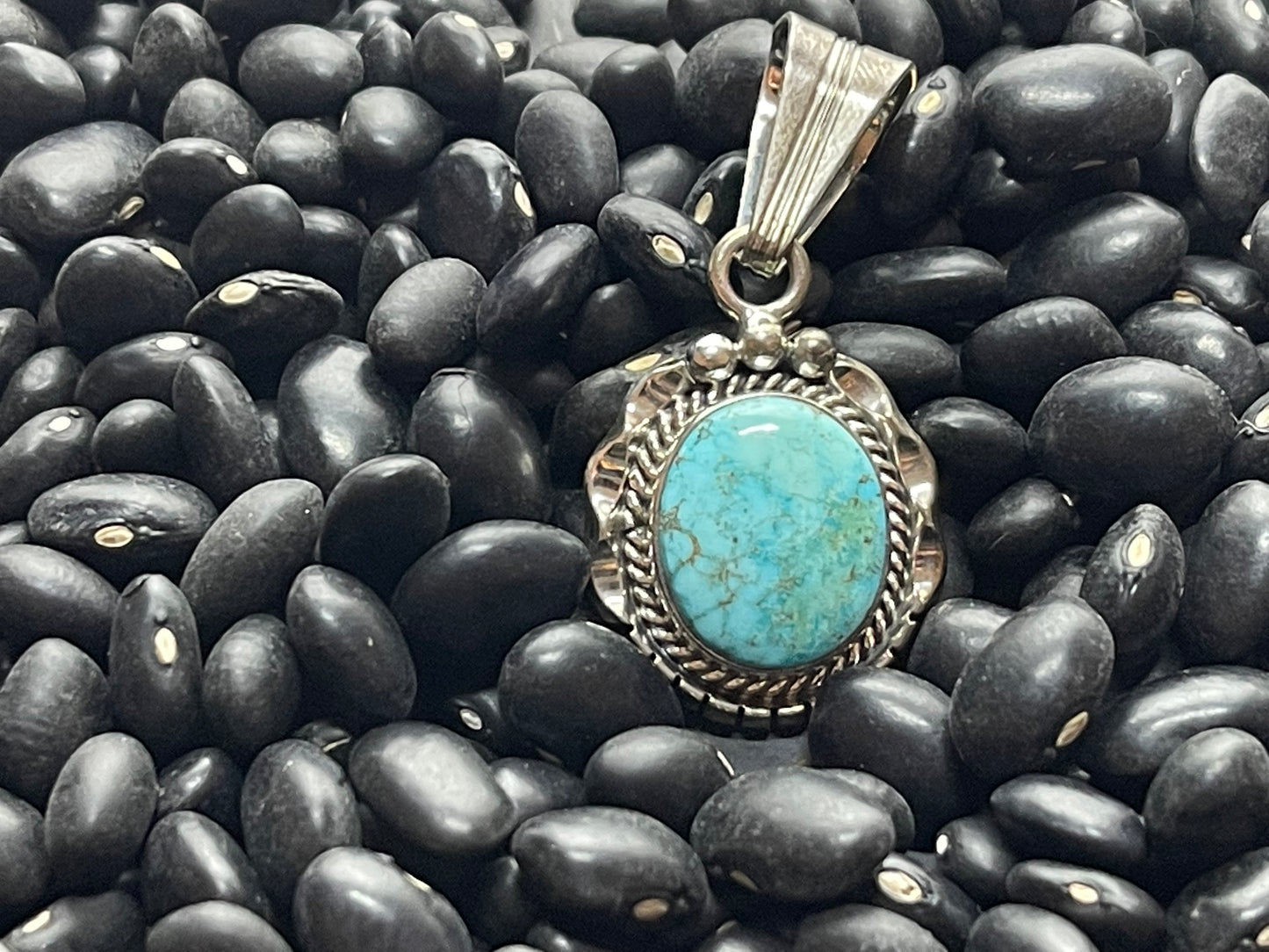 Turquoise Pendant with Brown Matrix