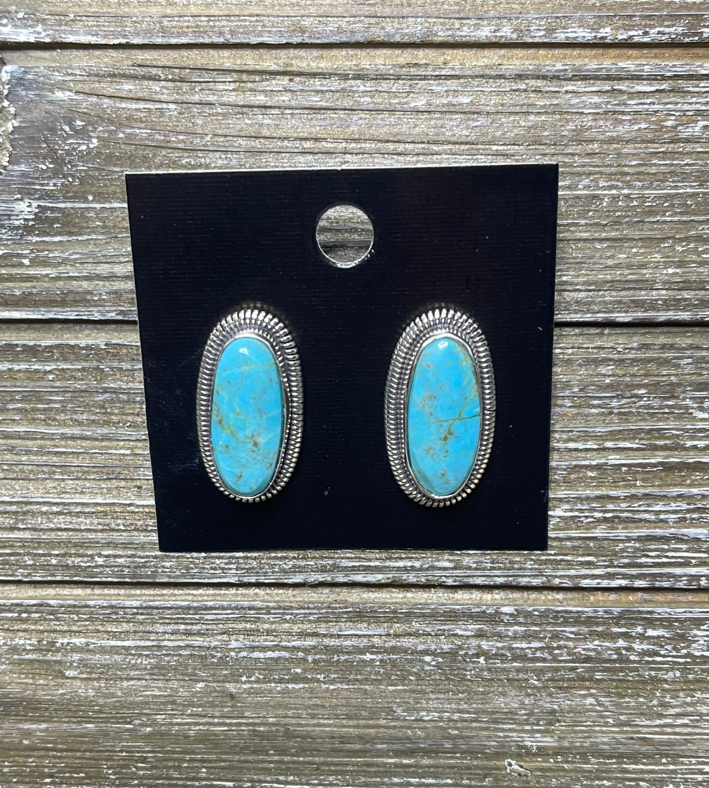 Turquoise Oval Stud Earrings