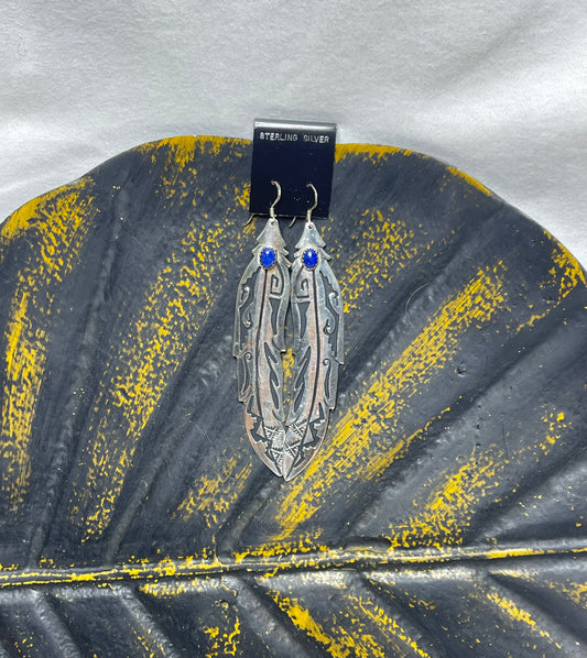Large Sterling Silver Feather Earrings