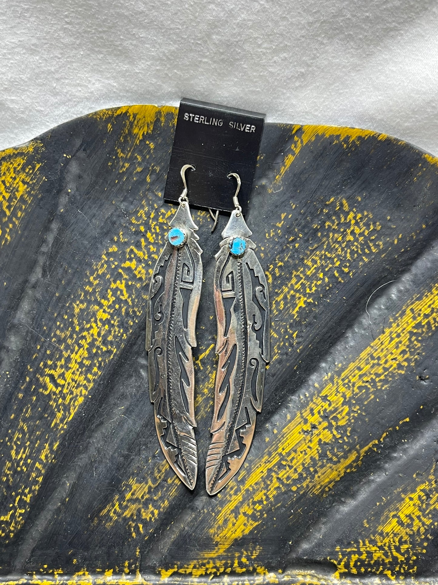 Large Sterling Silver Feather Earrings