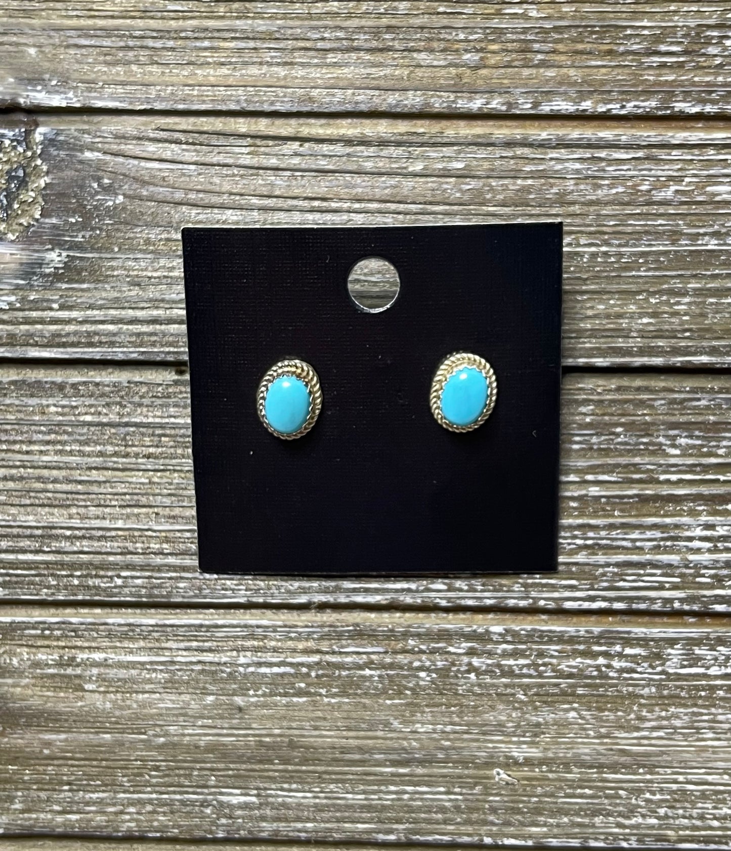 Small Oval Turquoise Stud Earring
