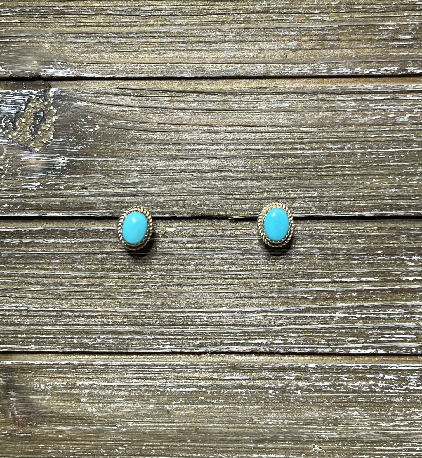 Small Oval Turquoise Stud Earring