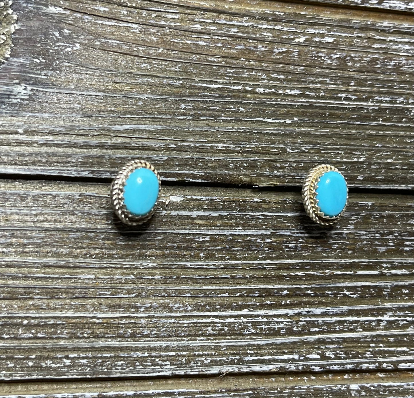 Small Oval Turquoise Stud Earring