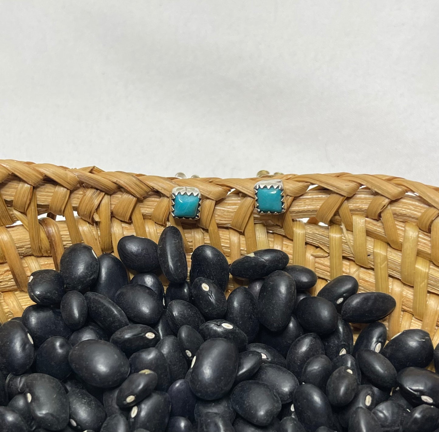 Small Square Turquoise Stud Earrings