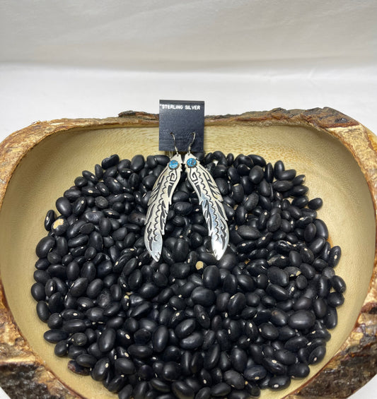Sterling Silver Feather Earrings