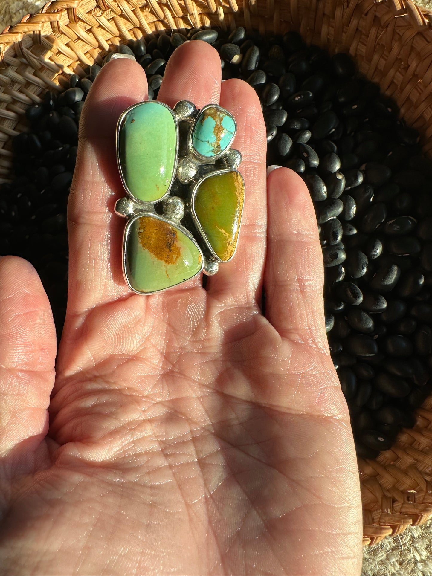 Four Stone Turquoise Statement Ring
