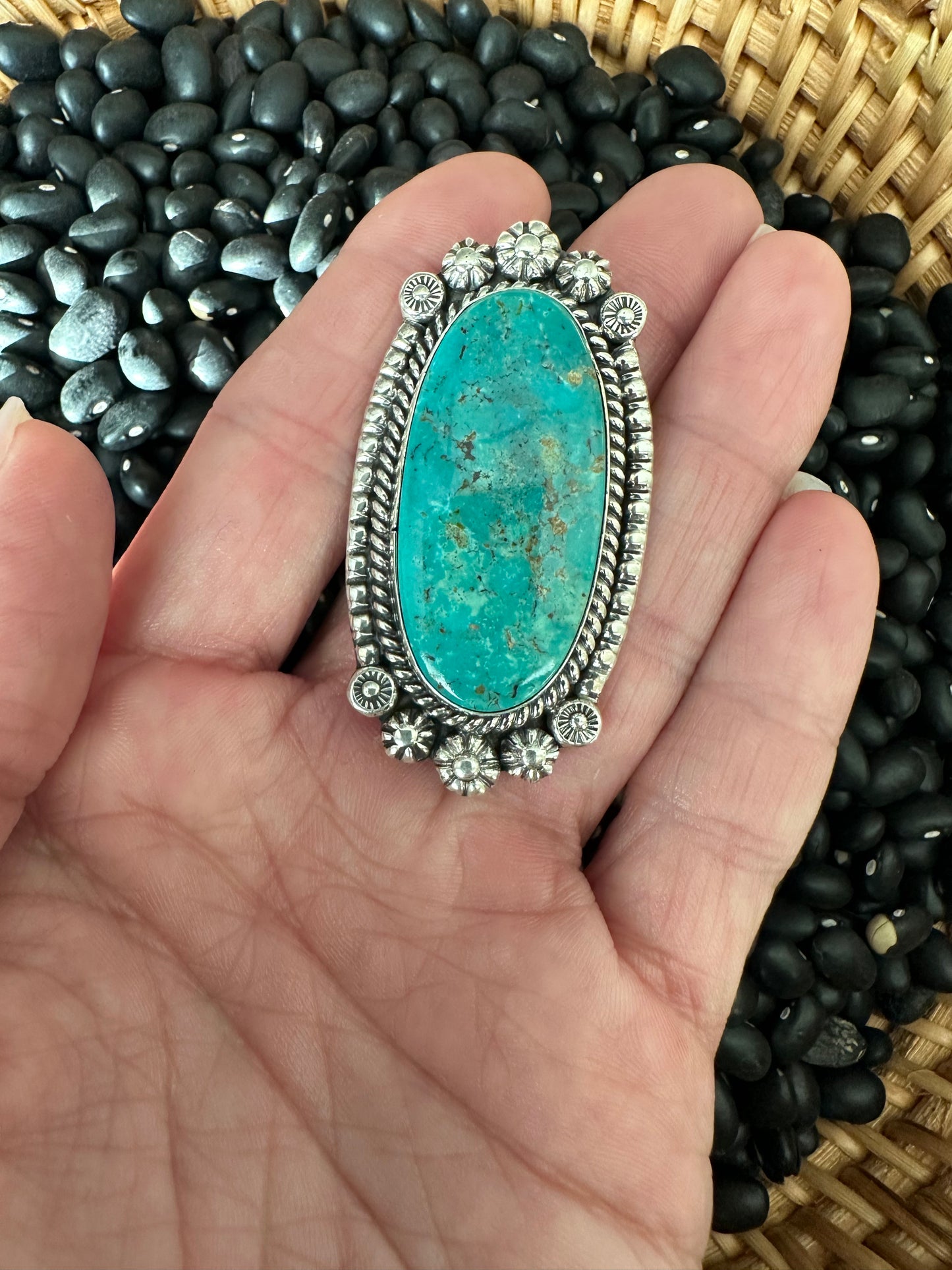Single Stone Large Turquoise Statement Ring