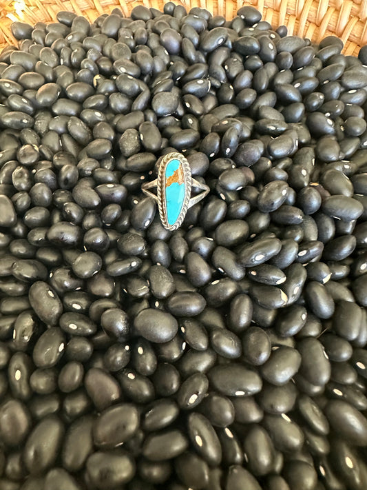 Single Stone Turquoise and Sterling Silver Ring