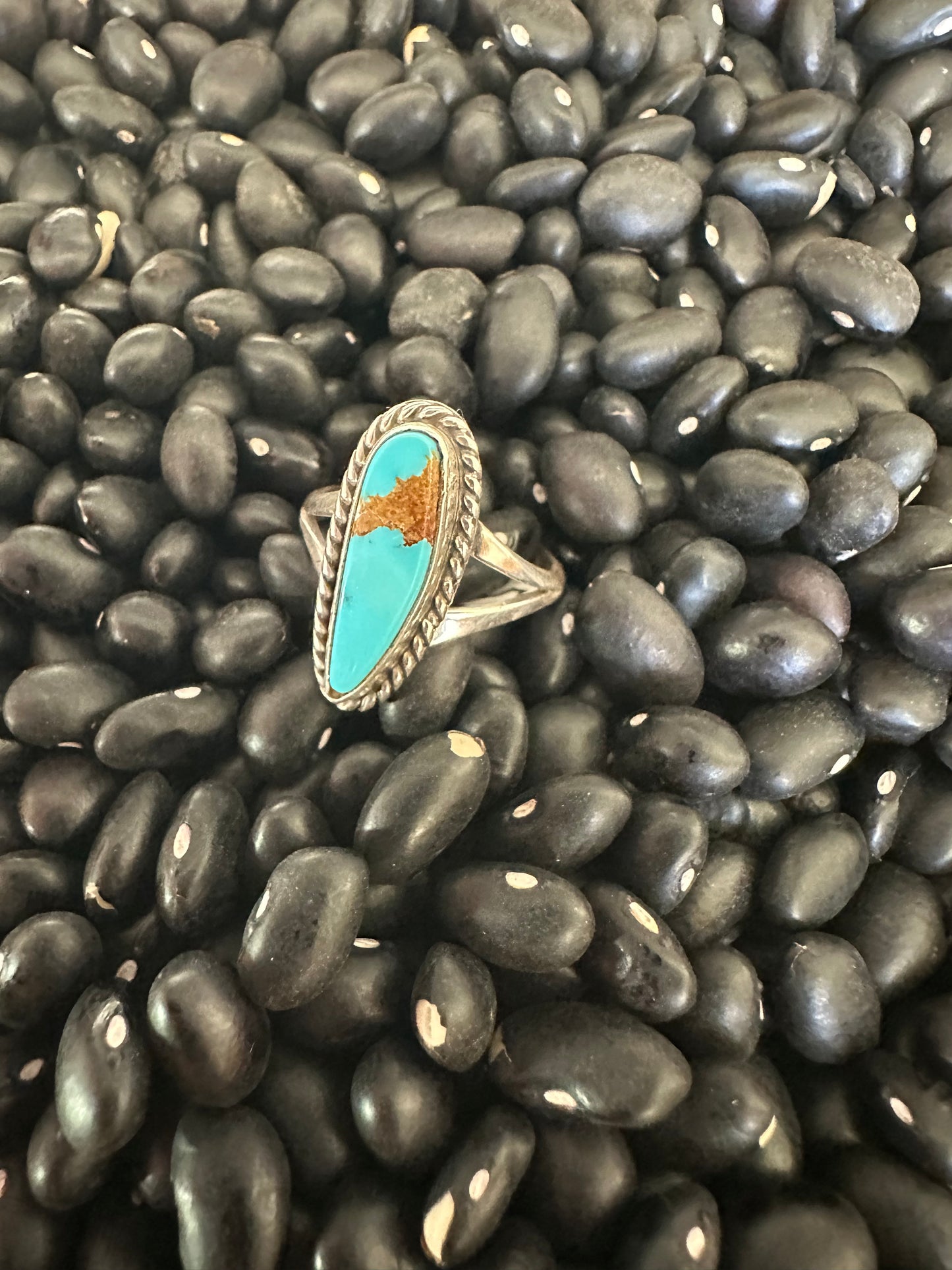 Single Stone Turquoise and Sterling Silver Ring