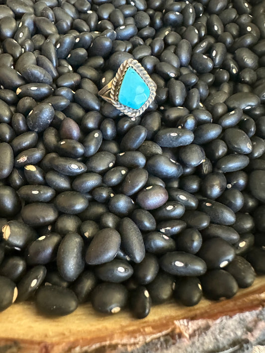 Single Stone Turquoise and Sterling Silver Ring