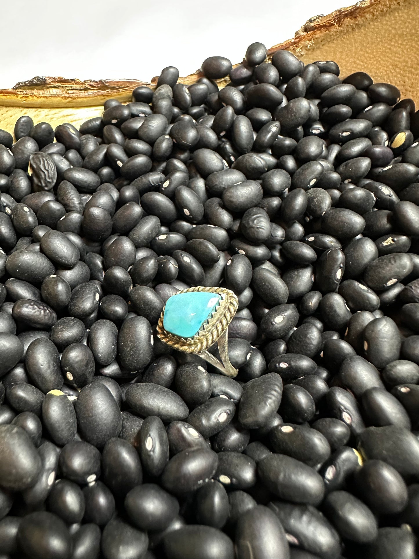 Single Stone Turquoise and Sterling Silver Ring