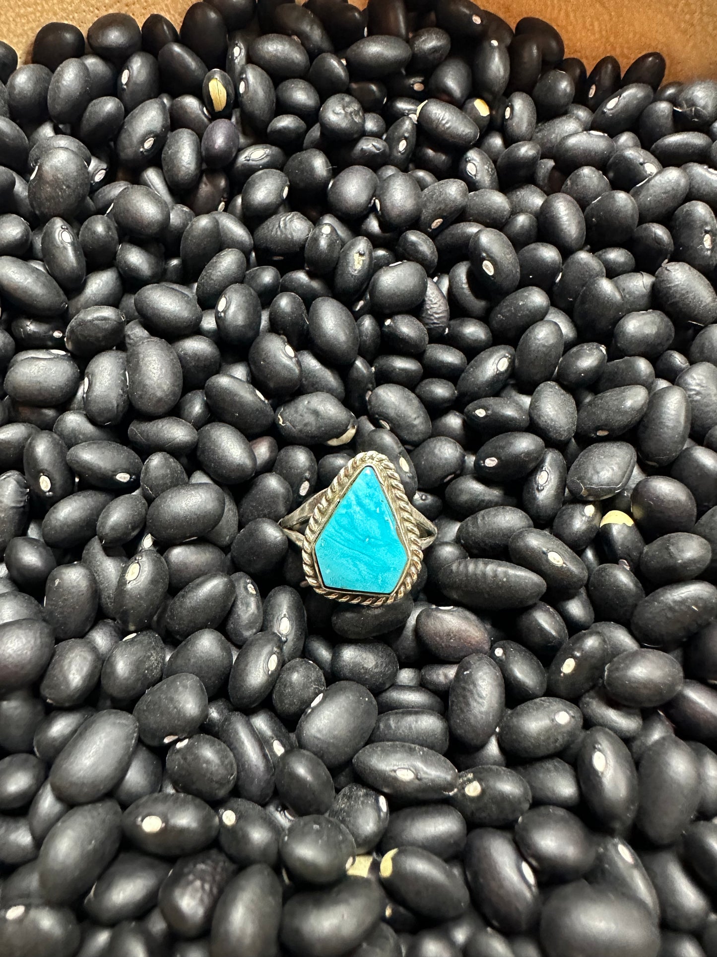 Single Stone Turquoise and Sterling Silver Ring