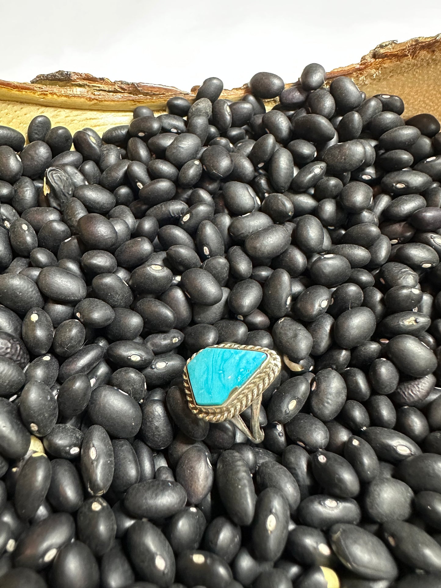 Single Stone Turquoise and Sterling Silver Ring