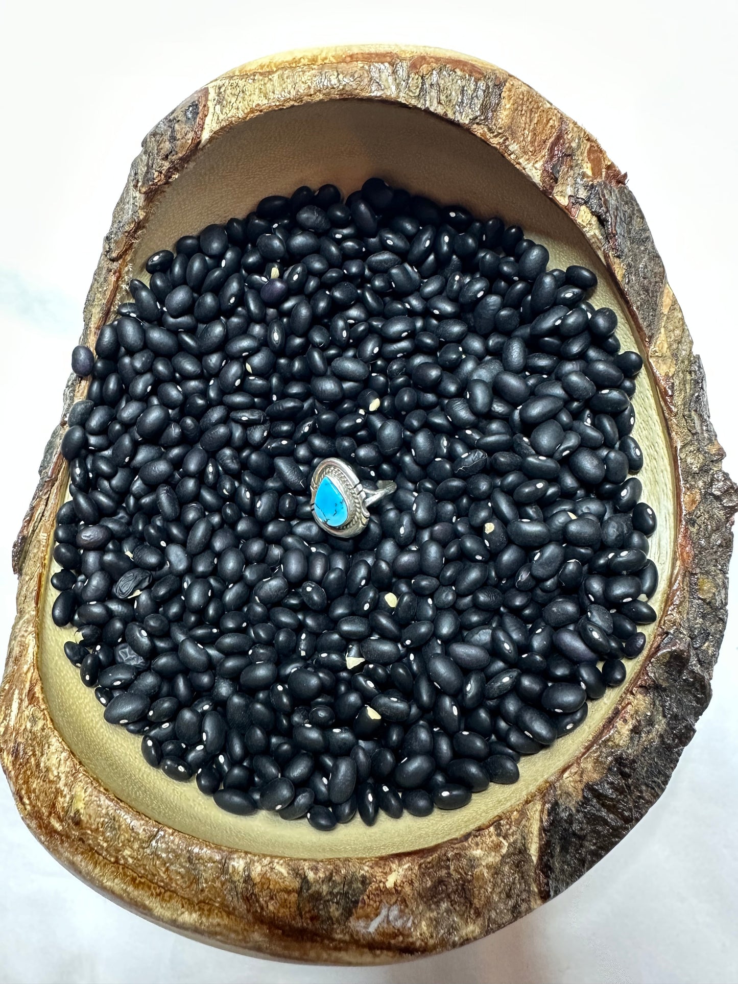 Single Stone Genuine Turquoise Sterling Silver Ring