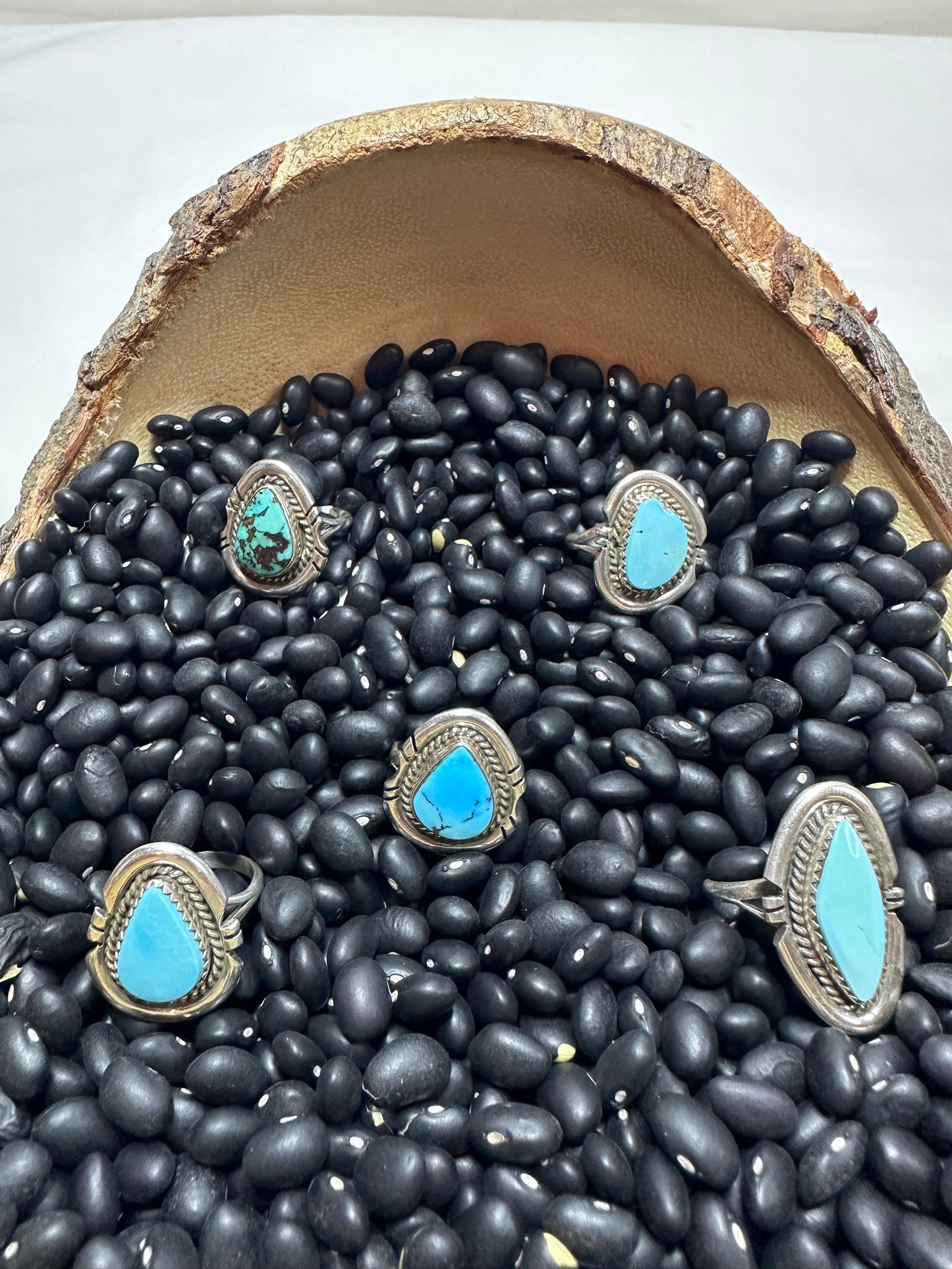 Single Stone Genuine Turquoise Sterling Silver Ring