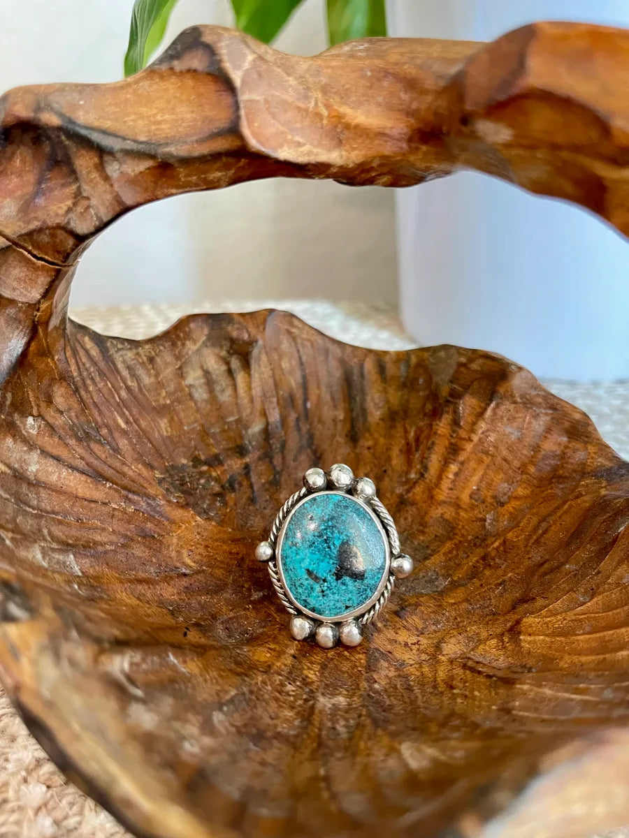 Large Turquoise and Sterling Statement Silver Ring