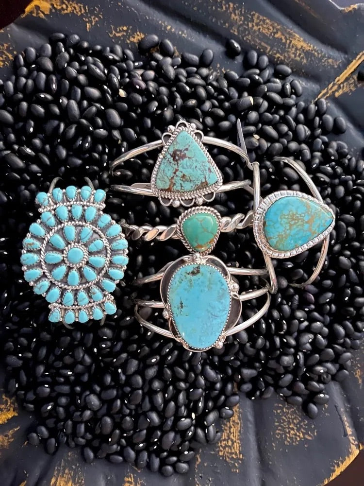 Turquoise Single Stone Cuff Bracelet