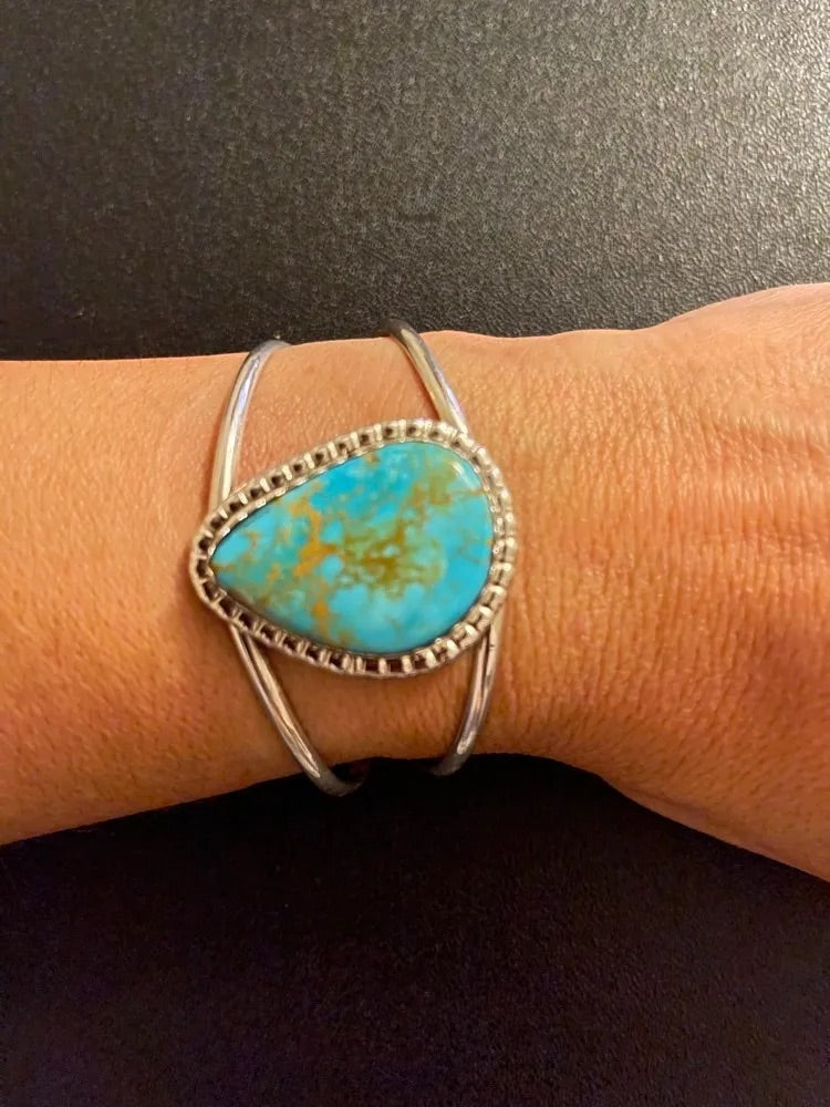 Turquoise Single Stone Cuff Bracelet